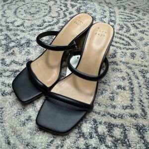 A New Day Black Strappy Heels